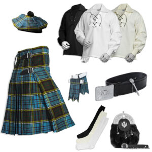 UMAM Tartan Kilt Set – 08 Pieces Kilt Accessories for Men, Scottish Outfit
