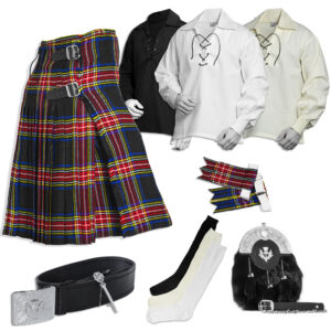 UMAM Tartan Kilt Set – 08 Pieces Kilt Accessories for Men, Scottish Outfit