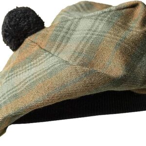 UMAM Scottish Traditional Tam o' Shatner Acrylic Wool Tammy Hat Flat Bonnet Kilt Many Tartans - Black Watch Weathered 013tcp