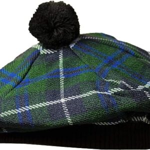 UMAM Scottish Traditional Tam o' Shatner Acrylic Wool Tammy Hat Flat Bonnet Kilt Many Tartans - Blue Douglas 005tcp