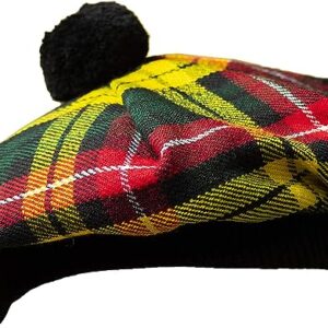 UMAM Scottish Traditional Tam o' Shatner Acrylic Wool Tammy Hat Flat Bonnet Kilt Many Tartans - Buchanan 024tcp