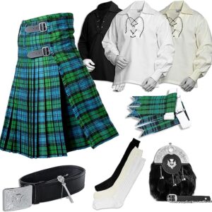 UMAM Tartan Kilt Set – 08 Pieces Kilt Accessories for Men, Scottish Outfit