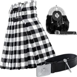 UMAM Tartan Kilt Set – 05 Pieces Kilt Accessories for Men, Scottish Outfit