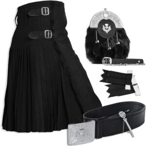 UMAM Tartan Kilt Set - 06 Pieces Kilt Accessories for Men, Scottish Outfit