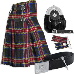 UMAM Tartan Kilt Set - 06 Pieces Kilt Accessories for Men, Scottish Outfit