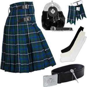 UMAM Tartan Kilt Set - 07 Pieces Kilt Accessories for Men, Scottish Outfit