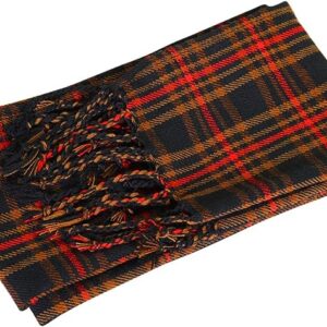 UMAM Plaid Scarf for Men and Women- 90inch, Handmade, Acrylic Wool Winter Scarf/Wedding Slash in Various Tartans - Brown Watch