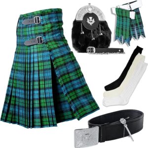 UMAM Tartan Kilt Set - 07 Pieces Kilt Accessories for Men, Scottish Outfit