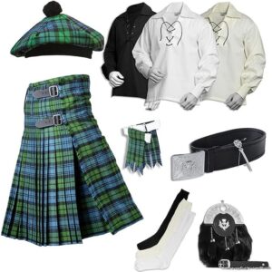 UMAM Tartan Kilt Set - 09 Pieces Kilt Accessories for Men, Scottish Outfit