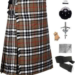UMAM Tartan Kilt Set - 07 Pieces Kilt Accessories for Men, Scottish Outfit