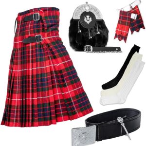 UMAM Tartan Kilt Set - 07 Pieces Kilt Accessories for Men, Scottish Outfit