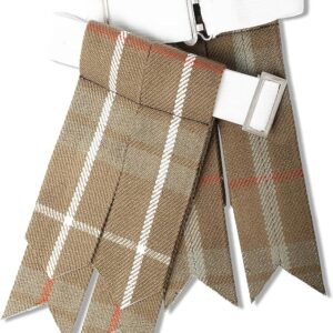 UMAM Kilt Flashes for Men with Heavy Buckle Adjusters, Plain & Tartan Kilt Sock Flashes. - Fraser Weathered 063flbu