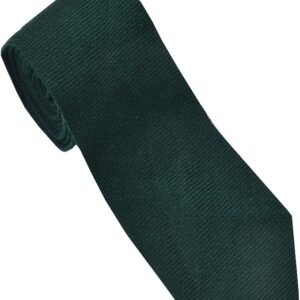 UMAM Scottish Neckties For Men - Many Clan Tartans, Acrylic Wool Men Ties - Green Plain Tartan
