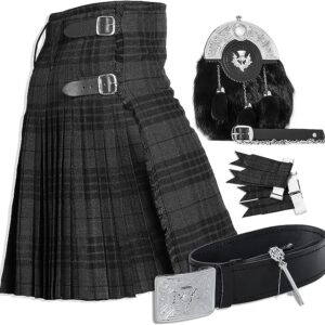 UMAM Tartan Kilt Set - 06 Pieces Kilt Accessories for Men, Scottish Outfit