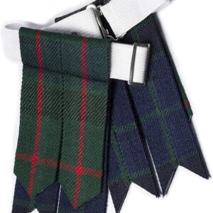 UMAM Kilt Flashes for Men with Heavy Buckle Adjusters, Plain & Tartan Kilt Sock Flashes. - Gunn 004flbu