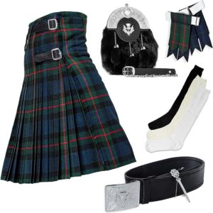 UMAM Tartan Kilt Set - 07 Pieces Kilt Accessories for Men, Scottish Outfit