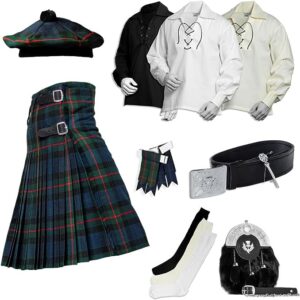 UMAM Tartan Kilt Set - 09 Pieces Kilt Accessories for Men, Scottish Outfit