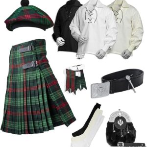 UMAM Tartan Kilt Set - 09 Pieces Kilt Accessories for Men, Scottish Outfit