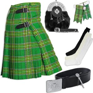UMAM Tartan Kilt Set - 07 Pieces Kilt Accessories for Men, Scottish Outfit