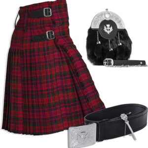 UMAM Tartan Kilt Set – 05 Pieces Kilt Accessories for Men, Scottish Outfit