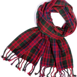 UMAM Plaid Scarf for Men and Women- 90inch, Handmade, Acrylic Wool Winter Scarf/Wedding Slash in Various Tartans - Macdonald