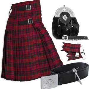 UMAM Tartan Kilt Set - 06 Pieces Kilt Accessories for Men, Scottish Outfit
