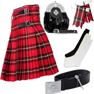 UMAM Tartan Kilt Set - 07 Pieces Kilt Accessories for Men, Scottish Outfit