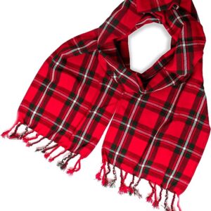 UMAM Plaid Scarf for Men and Women- 90inch, Handmade, Acrylic Wool Winter Scarf/Wedding Slash in Various Tartans - Macgregor