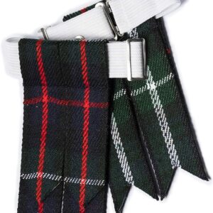 UMAM Kilt Flashes for Men with Heavy Buckle Adjusters, Plain & Tartan Kilt Sock Flashes. - Mackenzie 009flbu