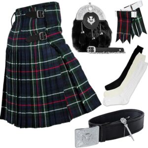 UMAM Tartan Kilt Set - 07 Pieces Kilt Accessories for Men, Scottish Outfit