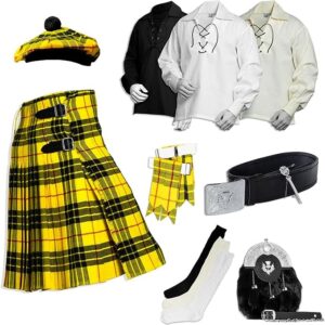 UMAM Tartan Kilt Set - 09 Pieces Kilt Accessories for Men, Scottish Outfit