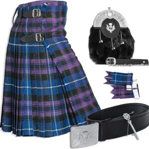 UMAM Tartan Kilt Set - 06 Pieces Kilt Accessories for Men, Scottish Outfit