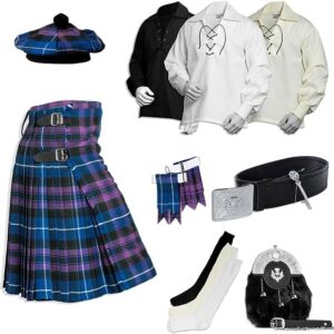UMAM Tartan Kilt Set - 09 Pieces Kilt Accessories for Men, Scottish Outfit