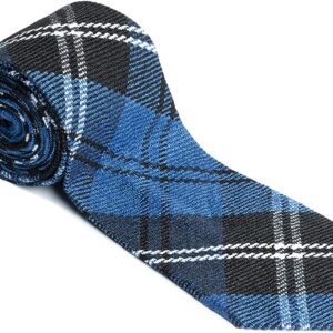 UMAM Scottish Neckties For Men - Many Clan Tartans, Acrylic Wool Men Ties - Ramsay Blue Tartan