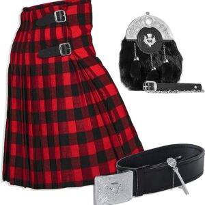 UMAM Tartan Kilt Set – 05 Pieces Kilt Accessories for Men, Scottish Outfit