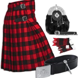 UMAM Tartan Kilt Set - 06 Pieces Kilt Accessories for Men, Scottish Outfit