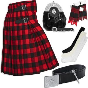 UMAM Tartan Kilt Set - 07 Pieces Kilt Accessories for Men, Scottish Outfit
