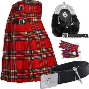 UMAM Tartan Kilt Set - 06 Pieces Kilt Accessories for Men, Scottish Outfit