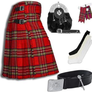 UMAM Tartan Kilt Set - 07 Pieces Kilt Accessories for Men, Scottish Outfit