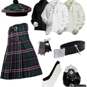 UMAM Tartan Kilt Set - 09 Pieces Kilt Accessories for Men, Scottish Outfit