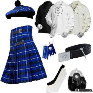 UMAM Tartan Kilt Set - 09 Pieces Kilt Accessories for Men, Scottish Outfit