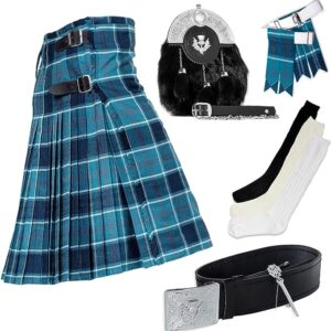 UMAM Tartan Kilt Set - 07 Pieces Kilt Accessories for Men, Scottish Outfit