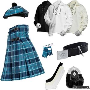UMAM Tartan Kilt Set - 09 Pieces Kilt Accessories for Men, Scottish Outfit
