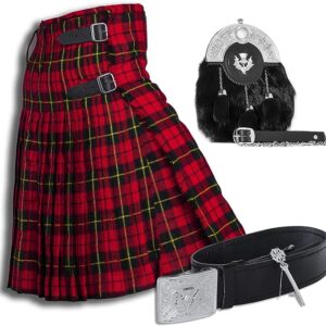 UMAM Tartan Kilt Set – 05 Pieces Kilt Accessories for Men, Scottish Outfit