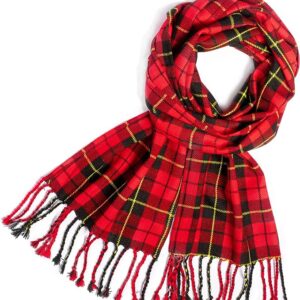 UMAM Plaid Scarf for Men and Women- 90inch, Handmade, Acrylic Wool Winter Scarf/Wedding Slash in Various Tartans - Wallace
