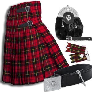 UMAM Tartan Kilt Set - 06 Pieces Kilt Accessories for Men, Scottish Outfit