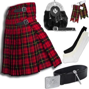 UMAM Tartan Kilt Set - 07 Pieces Kilt Accessories for Men, Scottish Outfit
