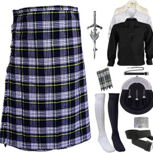 UMAM Tartan Kilt Set – 08 Pieces Kilt Accessories for Men, Scottish Outfit