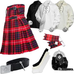 UMAM Tartan Kilt Set – 08 Pieces Kilt Accessories for Men, Scottish Outfit
