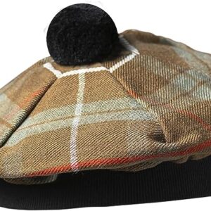 UMAM Scottish Traditional Tam o' Shatner Acrylic Wool Tammy Hat Flat Bonnet Kilt Many Tartans - Fraser Weathered 063tcp